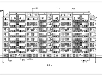 坡顶住宅楼建筑 施工图