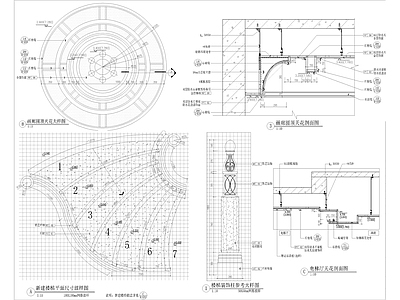 欧式天花造型节点大样图 施工图