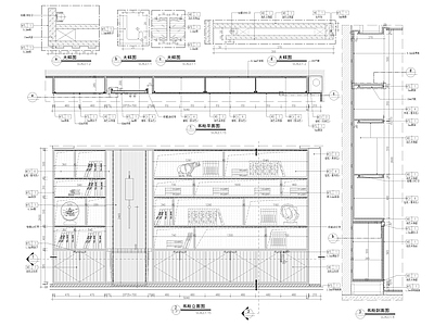 书柜柜体节点大样图 施工图 柜类