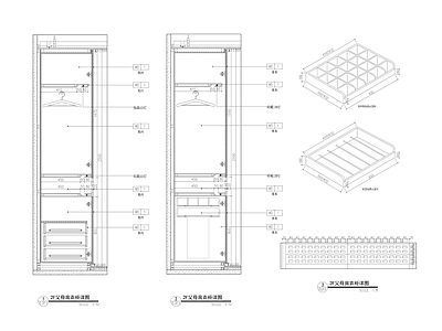 衣柜节点大样图 施工图 柜类