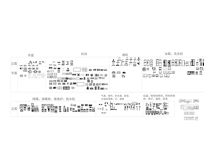 厨房平立面图块