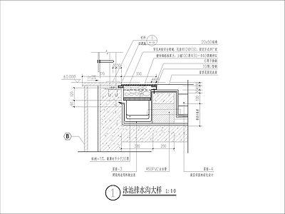 泳池排水沟大样 施工图