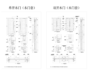 木门玻璃门大样 施工图 通用节点