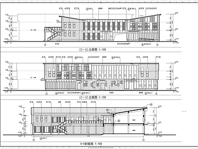 三层茶楼建筑 施工图