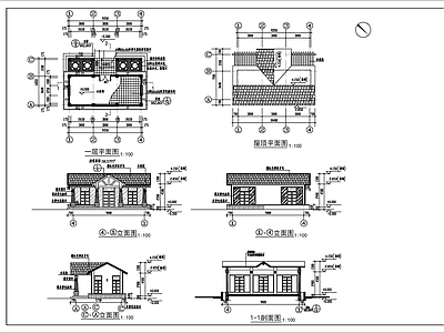 景区小卖部建筑 施工图