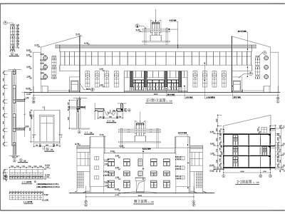 学校餐厅建筑 施工图 食堂建筑