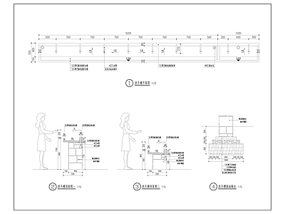 现代户外洗手池节点 施工图 洗手台