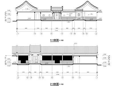 中式四合院建筑 施工图