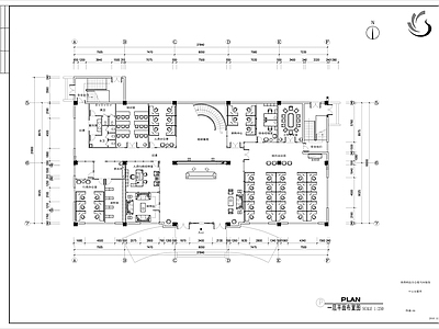 三层办公空间室内 施工图