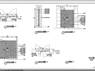 铁艺大门节点详图 施工图 推拉
