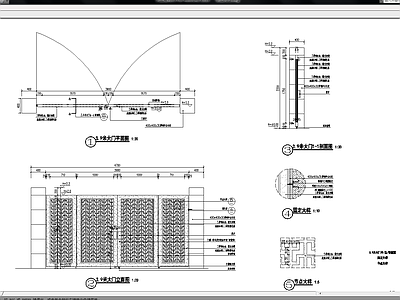 铁艺大门节点详图 施工图 推拉