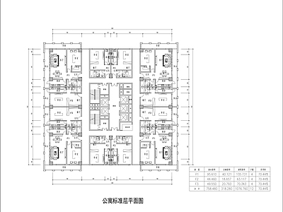 公寓标准层户型平面图