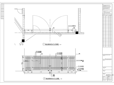 商业街消防铁艺大门节点详图 施工图 通用节点