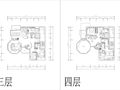 叠拼别墅户型 施工图