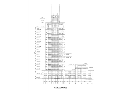 现代高层写字楼建筑设计图 高层商住楼 施工图