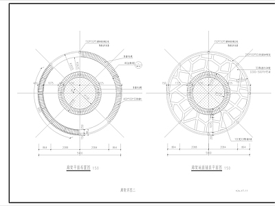 圆形钢结构廊架详图 施工图