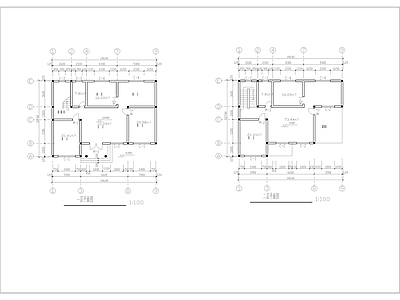 现代农村自建房别墅 独栋别墅 平立面图