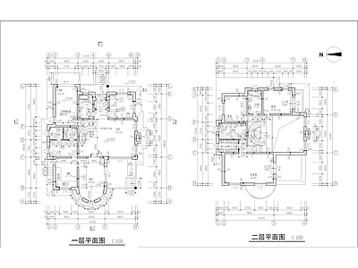 现代农村自建房别墅 独栋别墅 施工图 平立面图