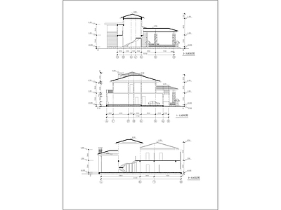 现代农村自建房别墅 独栋别墅 平立面图 施工图