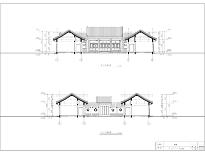 中式四合院建筑 农村古建筑 别墅 施工图