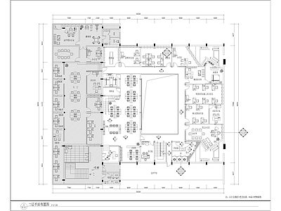 现代办公室装修设计 公司科技展厅平立面图 施工图