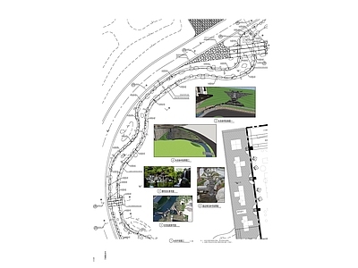 瀑布碎石水系详图 施工图 休闲景观