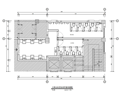 70㎡餐厅公共洗手间室内 施工图