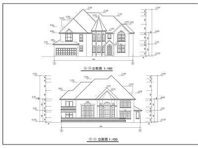 欧式别墅建筑 施工图