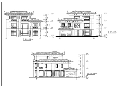 农村气派别墅建筑 施工图