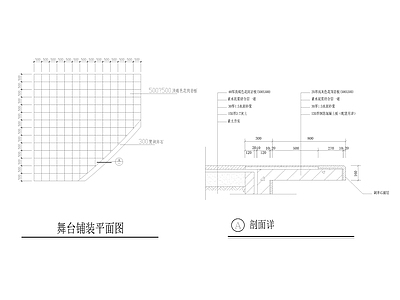 舞台铺装方案节点大样图 施工图