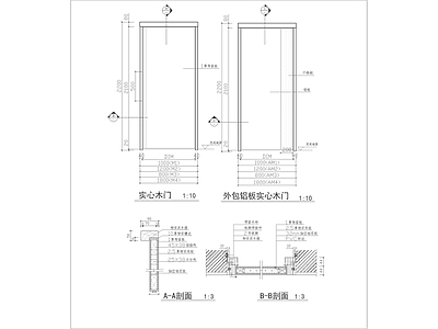 木门节点详图 通用节点