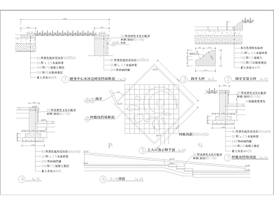 台阶挡墙节点详图 施工图