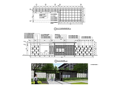 现代入口大门 施工图