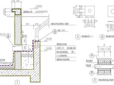 穿墙管及新型挂钩式幕墙节点图 节点