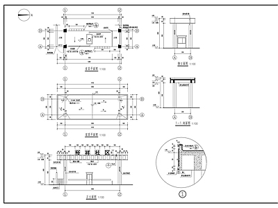 社区门头建筑节点 施工图