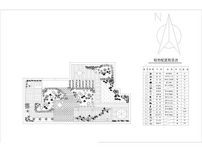 商住楼屋顶花园设计 露台 别墅园设计 平面布置图 施工图