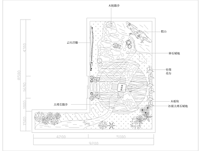 商住楼屋顶花园设计 露台 别墅 平面布置图 施工图