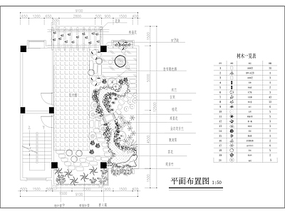 商住楼屋顶花园设计 露台 别墅 平面布置图 施工图