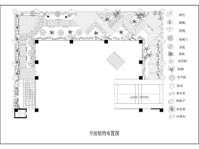 商住楼屋顶花园设计 露台 别墅 平面布置图 施工图