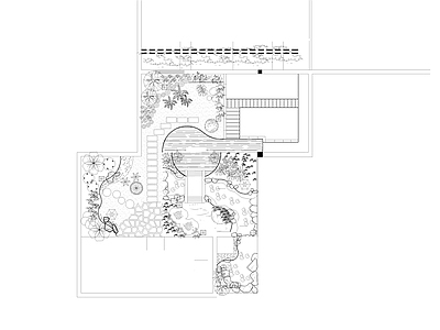 商住楼屋顶花园设计 露台 施工图 平面图