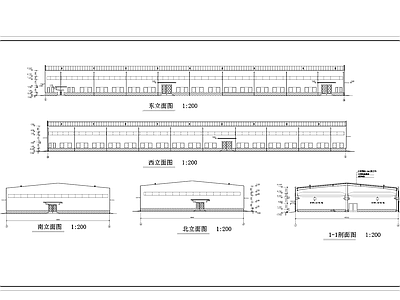 钢结构工业厂房建筑及结构 施工图 工业建筑