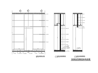 轻钢龙骨墙体节点 施工图