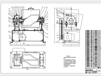 和面机三视图装配图 施工图
