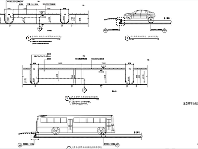 标准小车大车生态停车场详图 施工图 户外