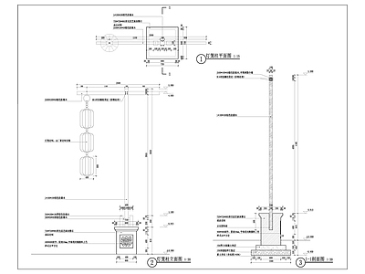 灯笼柱做法详图 施工图