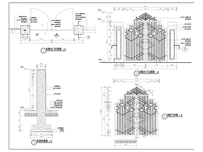 后勤大门详图 施工图 通用节点