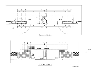 现代入口大门 施工图