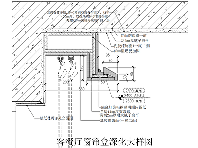 现代客厅和卧室窗帘盒大样图 通用节点