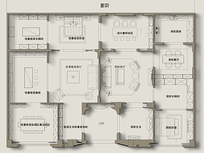 150m²4个展厅平面图