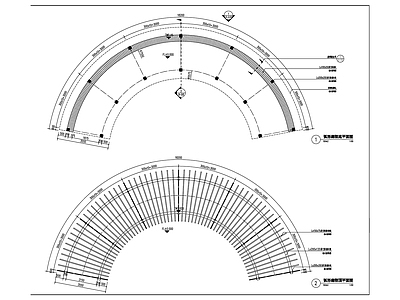弧形廊架详图